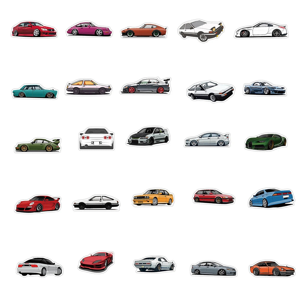10/50/100PCS Retrofit Racing JDM Stickers
