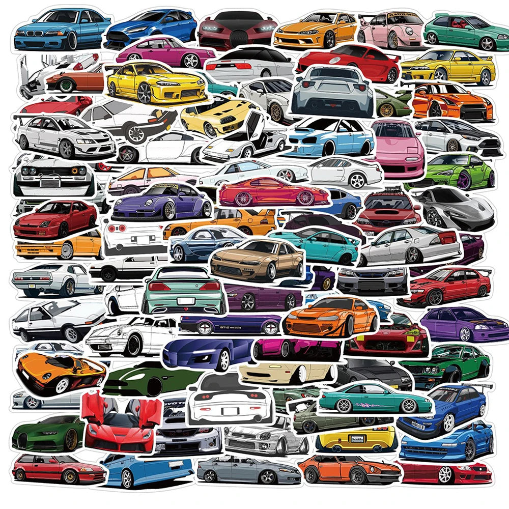 10/50/100PCS Retrofit Racing JDM Stickers