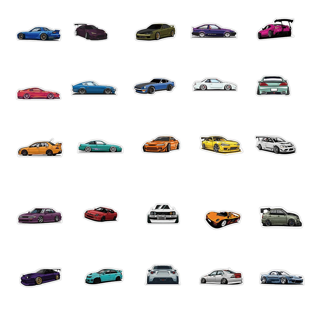 10/50/100PCS Retrofit Racing JDM Stickers